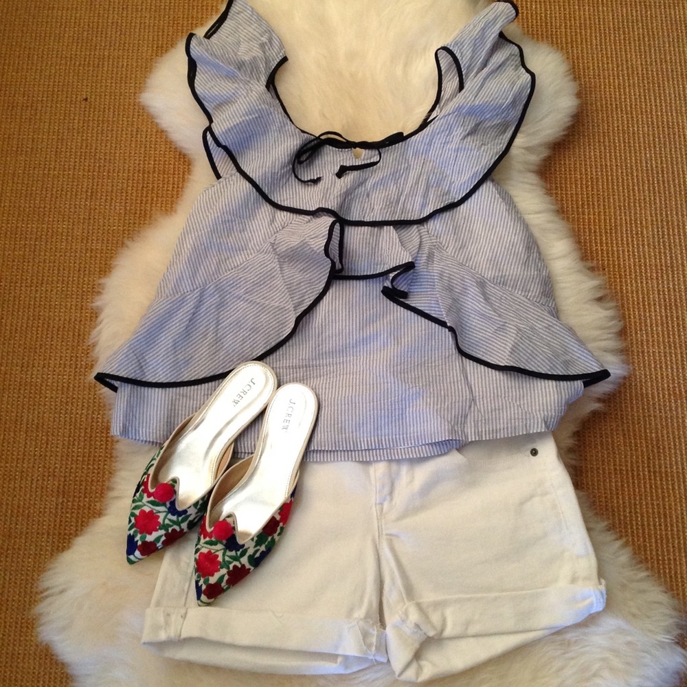 NWT -JCREW RUFFLE TOP - Picture 2 of 6